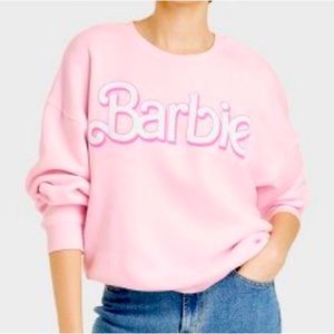 Women’s Barbie Logo Super Soft Sweatshirt, Barbie Pink Sweater